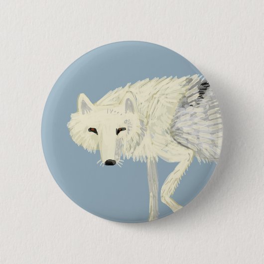 Badge Rond 5 Cm Totem Artic Wolf (Devant)