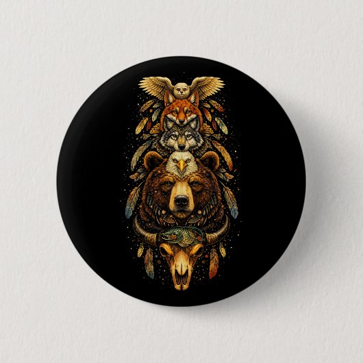 Badge Rond 5 Cm Totem Ascendant (Devant)