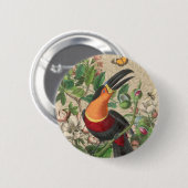Badge Rond 5 Cm Toucan Jungle Tropical Bird Belle antique (Devant & derrière)