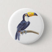 Badge Rond 5 Cm Toucan, oiseau tropical (Devant)