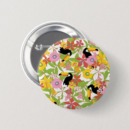 Badge Rond 5 Cm toucans (Devant & derrière)