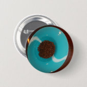 Badge Rond 5 Cm Touch of the Sea : A Cyan Bowl of Coffee (Devant & derrière)