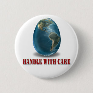 Badge Rond 5 Cm Touche Earth Handle avec bouton Care