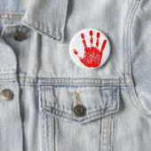 Badge Rond 5 Cm Touche "IMPRESSION" rouge de main (En situation)