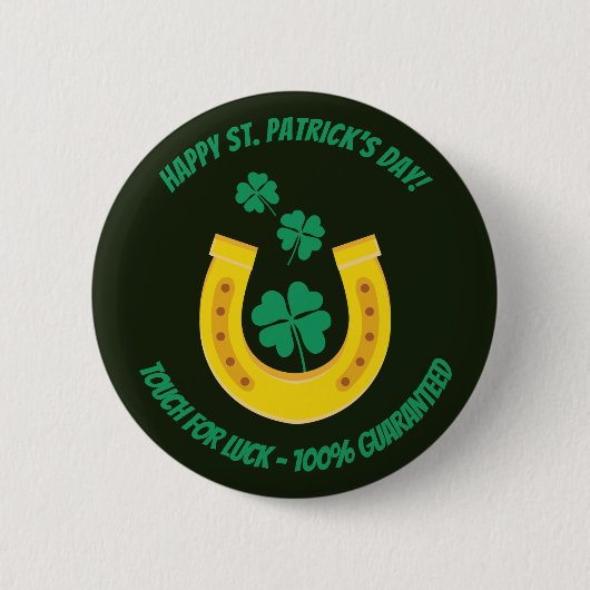 Badge Rond 5 Cm Touche Saint Patrick pour la bonne chance Bouton (Devant)