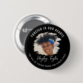 Badge Rond 5 Cm Toujours dans nos coeurs | Photo en effet brossé (Devant & derrière)