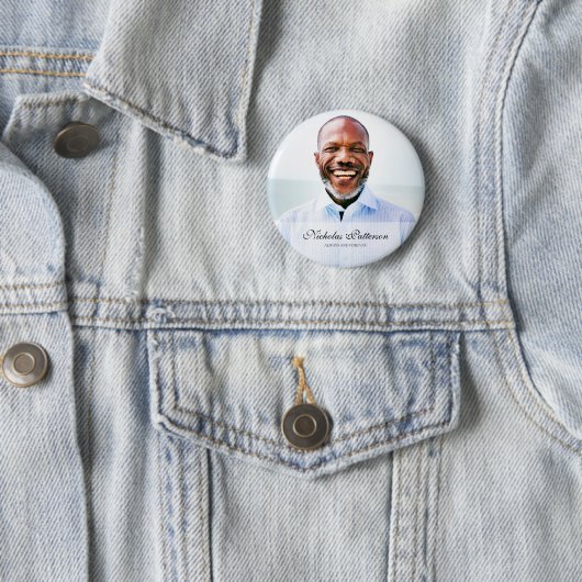 Badge Rond 5 Cm Toujours et toujours | Classic Simple Photo Memori (En situation)