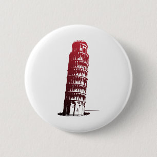 Badge Rond 5 Cm Tour d'Italie de Pise penchée sur l'Europe
