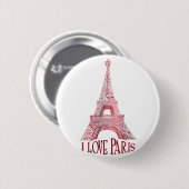 Badge Rond 5 Cm Tour Eiffel (Devant & derrière)