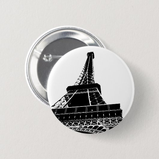 Badge Rond 5 Cm Tour Eiffel (Devant & derrière)