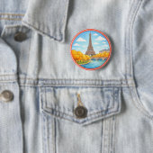 Badge Rond 5 Cm Tour Eiffel de Paris (En situation)