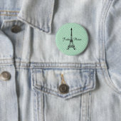 Badge Rond 5 Cm Tour Eiffel J'adore Paris (En situation)