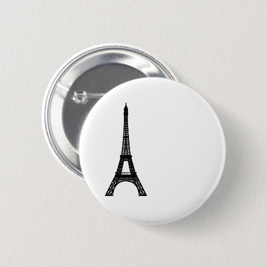 Badge Rond 5 Cm Tour Eiffel Paris (Devant & derrière)