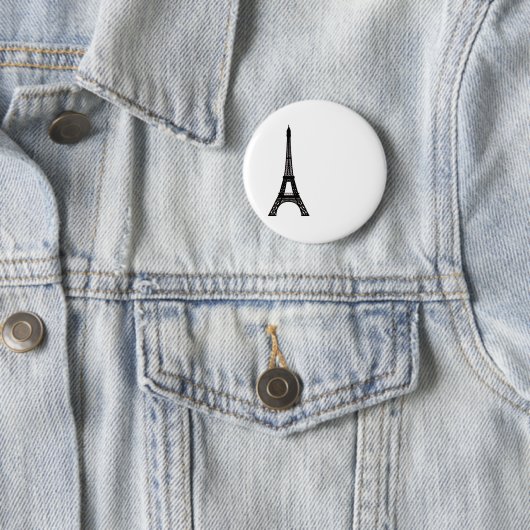 Badge Rond 5 Cm Tour Eiffel Paris (En situation)