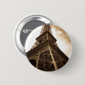Badge Rond 5 Cm Tour Eiffel Paris (Devant & derrière)