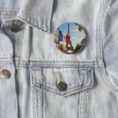 Badge Rond 5 Cm Tour Eiffel - Paris - France (En situation)