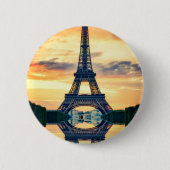 Badge Rond 5 Cm Tour Eiffel Paris Soirée européenne (Devant)