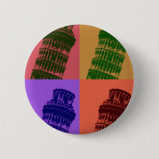 Badge Rond 5 Cm Tour penchée de Pise Pop Art