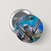 Badge Rond 5 Cm Tourbillon de Green Sea |hawaï (Devant & derrière)