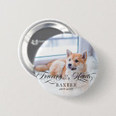 Badge Rond 5 Cm Tourbillonnant Pour Toujours Dans Notre Coeur Phot (Devant & derrière)