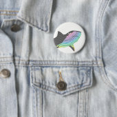 Badge Rond 5 Cm Tournant Requin Couleur (En situation)