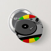 Badge Rond 5 Cm Tourne-disque de Rasta (Devant & derrière)