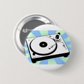Badge Rond 5 Cm Tourne-disque rétro (Devant & derrière)