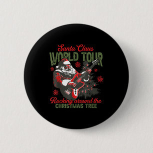 Badge Rond 5 Cm Tournée mondiale de Santa Claus Rocking Around The