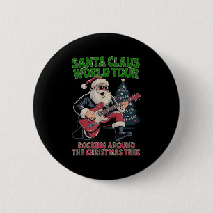 Badge Rond 5 Cm Tournée mondiale de Santa Claus Rocking Around The