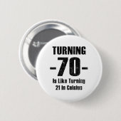 Badge Rond 5 Cm Tourner 70, C'Est Comme Tourner 21 En Celsius (Devant & derrière)