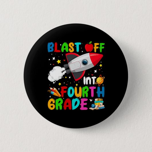 Badge Rond 5 Cm Tourner vers l'espace extra-atmosphérique de 4e an (Devant)