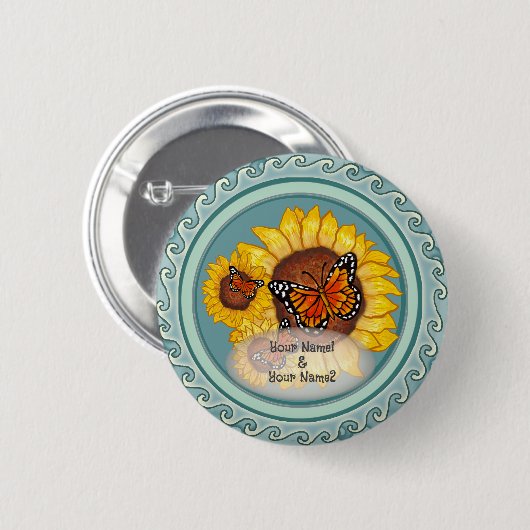 Badge Rond 5 Cm Tournesol (Devant & derrière)