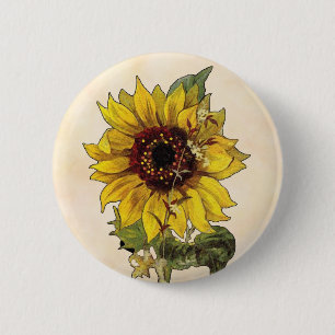 Badge Rond 5 Cm Tournesol