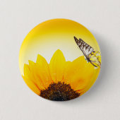 Badge Rond 5 Cm Tournesol à papillon (Devant)