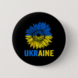 Badge Rond 5 Cm Tournesol de la paix Drapeau ukrainien Amateur d'U