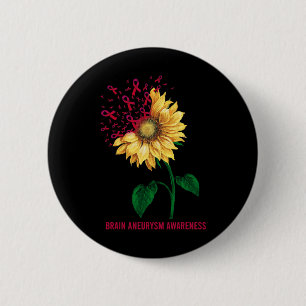 Badge Rond 5 Cm Tournesol de sensibilisation à l'anévrisme
