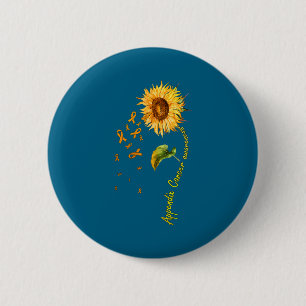 Badge Rond 5 Cm Tournesol de sensibilisation au cancer de l'append