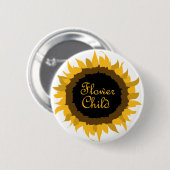 Badge Rond 5 Cm Tournesol d'enfant de fleur (Devant & derrière)