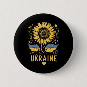 Badge Rond 5 Cm Tournesol d'Ukraine Je suis avec l'Ukraine Paix po