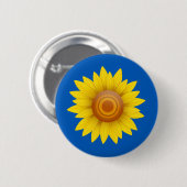 Badge Rond 5 Cm Tournesol en bleu (Devant & derrière)