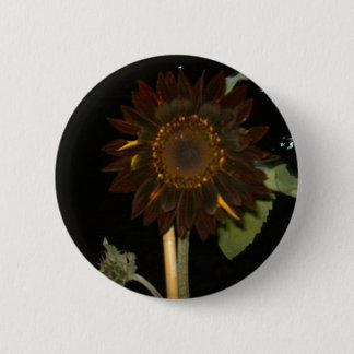 Badge Rond 5 Cm Tournesol foncé la nuit