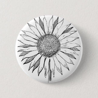 Badge Rond 5 Cm Tournesol illustré