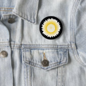 Badge Rond 5 Cm tournesol jaune (En situation)