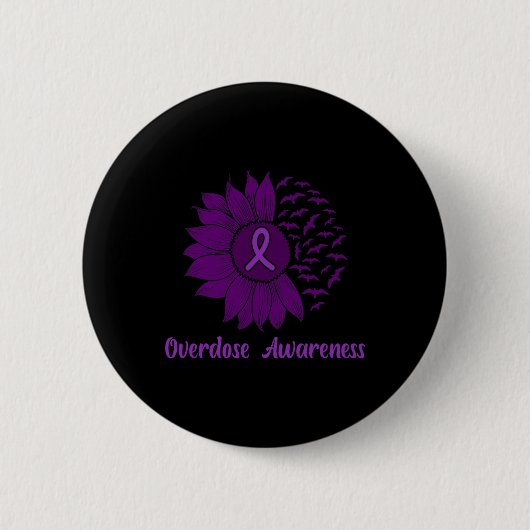 Badge Rond 5 Cm Tournesol pourpre (Devant)
