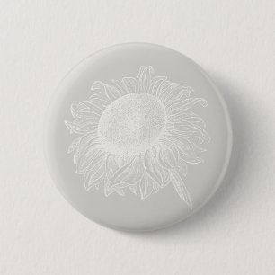 Badge Rond 5 Cm Tournesol Vintage Fleur Art COULEUR PERSONNALISÉE