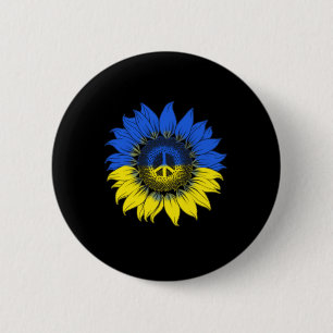 Badge Rond 5 Cm Tournesols pour la paix en Ukraine
