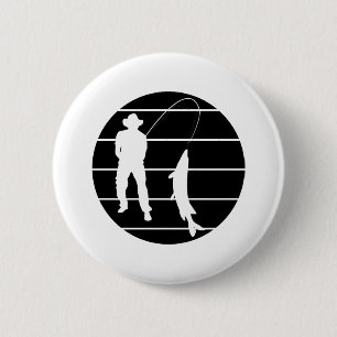 Badge Rond 5 Cm Tournoi de pêche de canne à pêche