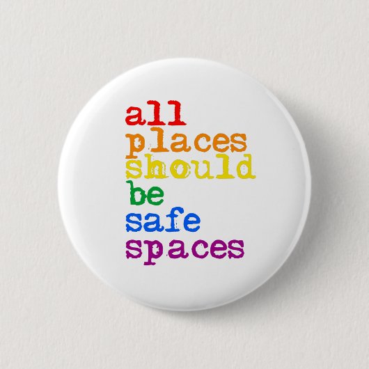 Badge Rond 5 Cm Tous les endroits doivent être des espaces sûrs (Devant)