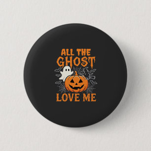 Badge Rond 5 Cm Tous les fantômes m'aiment Halloween Design_1