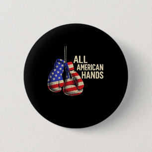 Badge Rond 5 Cm Tous les gants de boxe mains américains - Patrioti
